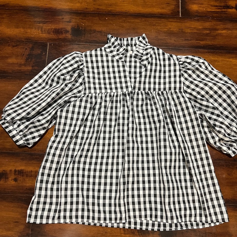 Black & White Checked Blouse